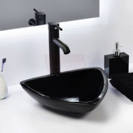 Econokit Drei N Paquete Lavabo ovalin negro llave negra contra y céspol