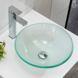 Econokit Drop Satín C Paquete lavabo ovalín vidrio cristal con llave cuadrada y desagües (copia)