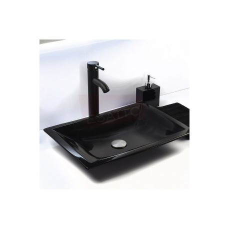 Econokit Flat N Paquete Lavabo ovalin negro llave negra contra y céspol