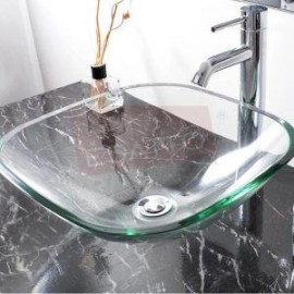 Econokit Geo 2 Paquete lavabo vidrio cuadrado llave contra cespol