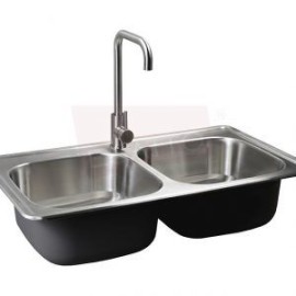 Econokit K301 Paquete fregadero Tarja doble llave monomando contra y cespol