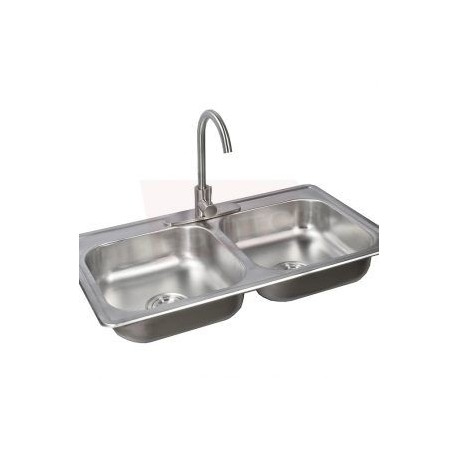 Econokit K310 Paquete fregadero Tarja doble llave monomando contra y cespol