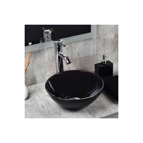Econokit Nero Paquete Lavabo ovalin negro llave contra y céspol