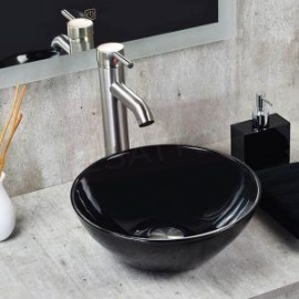 Econokit Nero Satín Paquete Lavabo ovalin negro llave contra y céspol