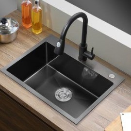 Econokit One NN Paquete Tarja negra fregadero llave negra cocina contra y céspol