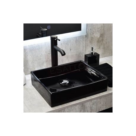 Econokit Plek N Paquete Lavabo ovalin negro llave negra contra y céspol