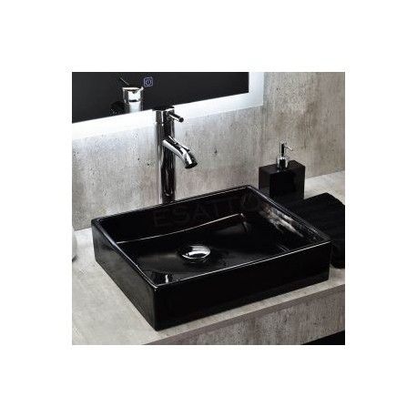 Econokit Plek Paquete Lavabo ovalin negro llave contra y céspol