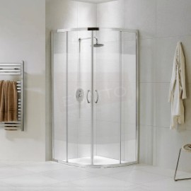 Cancel cabina para baño económico curvo sin base con rayas 88 x 88 x 182 CA-ROM + 2 repisas gratis