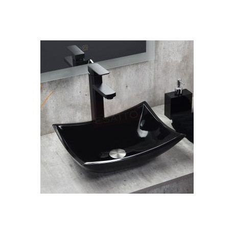 Econokit Stylo NC Paquete Lavabo ovalin negro llave negra cuadrada contra y céspol
