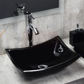 Econokit Stylo Paquete Lavabo ovalin negro llave contra y céspol
