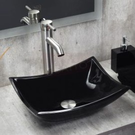 Econokit Stylo Satín Paquete Lavabo ovalin negro llave contra y céspol