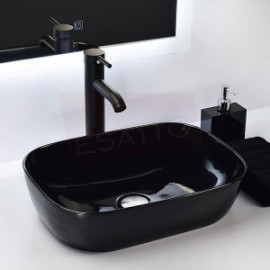 Econokit Vonia N Paquete Lavabo ovalin negro llave negra contra y céspol