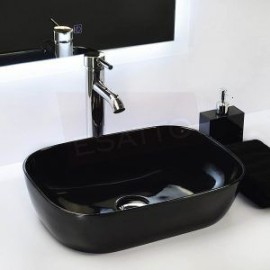 Econokit Vonia Paquete Lavabo ovalin negro llave contra y céspol