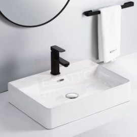Econokit Zegno NC Paquete Lavabo con llave negra cuadrada y desagües