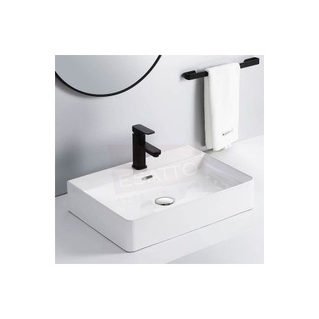 Econokit Zegno NC Paquete Lavabo con llave negra cuadrada y desagües