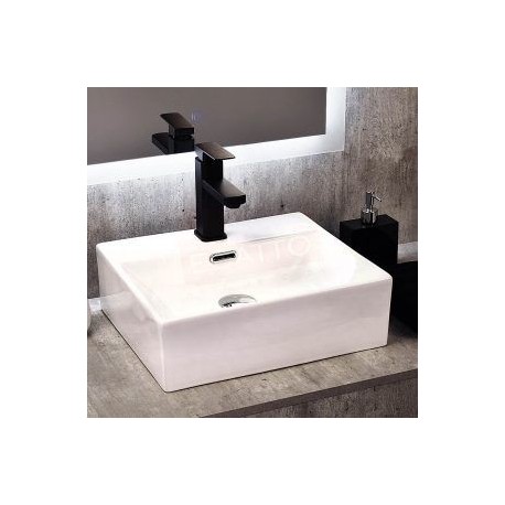 Econokit Zig NC paquete lavabo llave monomando negro cuadrado contra cespol
