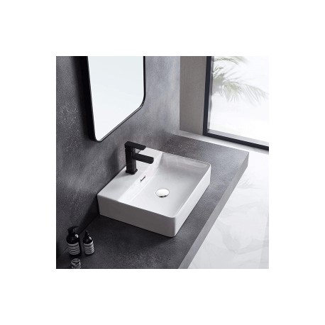 Econokit Zigna NC Paquete Lavabo con llave negra cuadrada y desagües