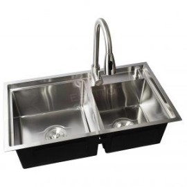 Econokit Zwei Paquete Tarja fregadero doble llave cocina contra y céspol