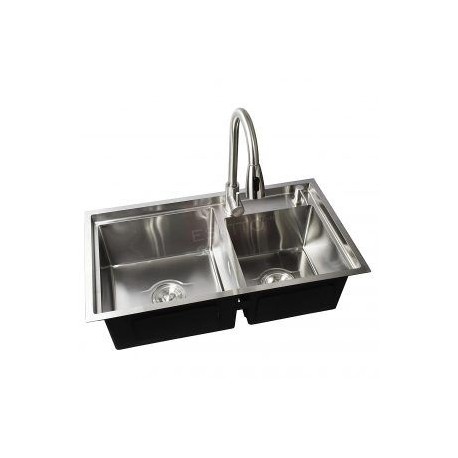 Econokit Zwei Paquete Tarja fregadero doble llave cocina contra y céspol