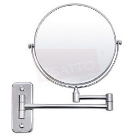 Espejo baño redondo a pared muro plegable de 8″ doble cara con aumento lupa 20 cms AC-044
