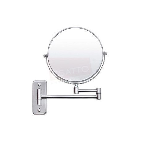 Espejo baño redondo a pared muro plegable de 8″ doble cara con aumento lupa 20 cms AC-044