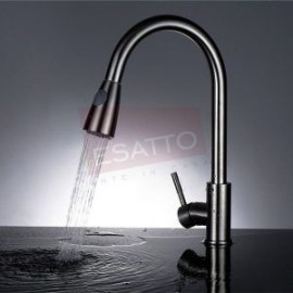 GC-026 LLAVE MONOMANDO SATINADO DE COCINA REGADERA EXTRAIBLE