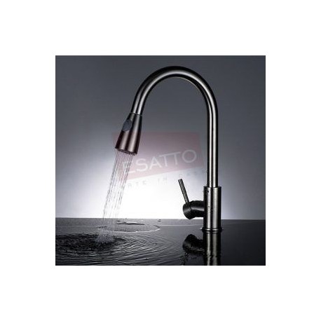 GC-026 LLAVE MONOMANDO SATINADO DE COCINA REGADERA EXTRAIBLE
