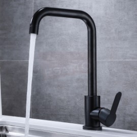 LLAVE MONOMANDO CUADRADO GIRATORIA NEGRO DE COCINA GC-029