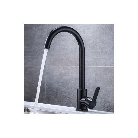 LLAVE MONOMANDO GIRATORIA NEGRO DE COCINA GC-028