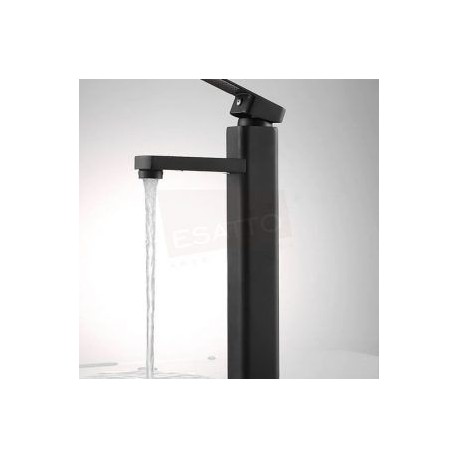 LLAVE MONOMANDO PARA BAÑO ALTO CUADRADO NEGRO MZA039N