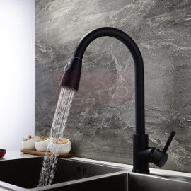 MBF025N LLAVE MONOMANDO NEGRO DE COCINA REGADERA EXTRAIBLE