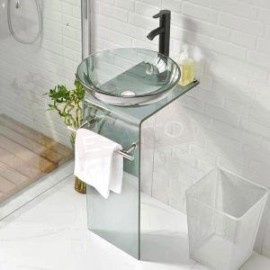 Mueble para baño cristal vidrio llave negra MV-011N