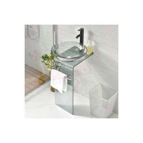 Mueble para baño cristal vidrio llave negra MV-011N