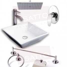 Megakit 2 paquete lavabo regadera accesorios
