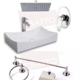 Megakit 3 paquete lavabo regadera accesorios