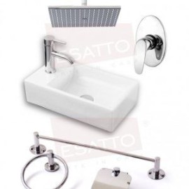 Megakit 4 paquete lavabo regadera accesorios