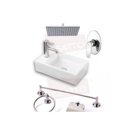 Megakit 4 paquete lavabo regadera accesorios