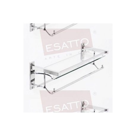 Paquete de 3 Repisas doble colgador vidrio cromo AC-029