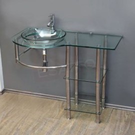 MUEBLE PARA BAÑO VIDRIO 100 CMS LISTO PARA INSTALAR MV-015