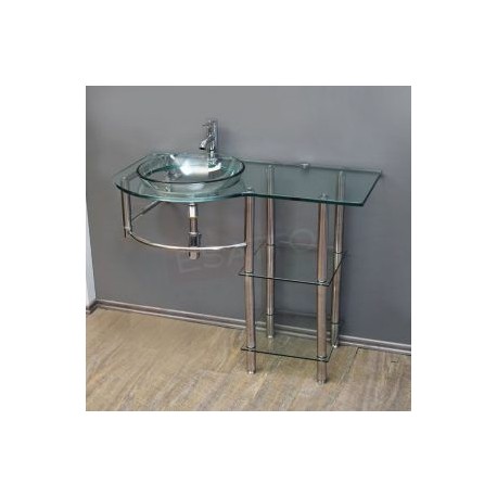 MUEBLE PARA BAÑO VIDRIO 100 CMS LISTO PARA INSTALAR MV-015