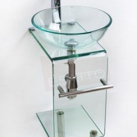 MUEBLE PARA BAÑO VIDRIO CRISTAL MODERNO PEQUEÑO MV-014