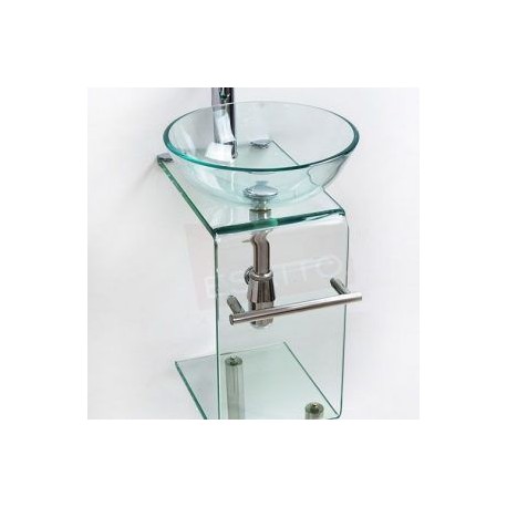 MUEBLE PARA BAÑO VIDRIO CRISTAL MODERNO PEQUEÑO MV-014
