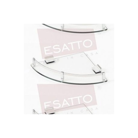 Paquete de 3 Repisas vidrio cromo esquineras AC-031