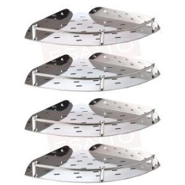 Paquete de 4 Repisas acero inoxidable cromo esquineras AC-056