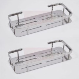 Paquete de 2 repisas rectas acero cromo AC-033