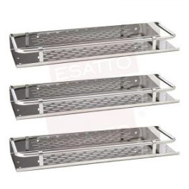 Paquete de 3 Repisas acero inxodable cromo rectas AC-057