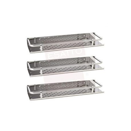 Paquete de 3 Repisas acero inxodable cromo rectas AC-057