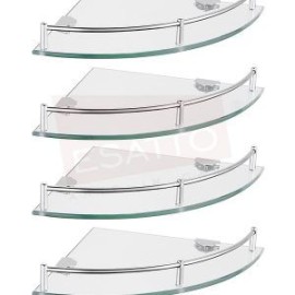 Paquete de 4 Repisas vidrio cromo esquineras AC-032