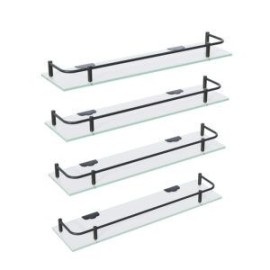 Paquete de 4 Repisas vidrio negras AC-027N