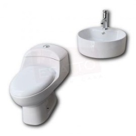 Paquete Sanitario WC-002 y lavabo OC-018 Rondó Llave gratis